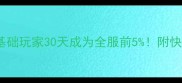 世界OL保姆级攻略零基础玩家30天成为全服前5附快速升级副本装备全流程