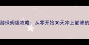 Nirvana手游保姆级攻略从零开始30天冲上巅峰的完整指南