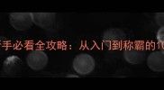 骑马与砍杀问鼎天下新手必看全攻略从入门到称霸的108个技巧与MOD配置指南