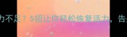 逆水寒单机活力不足5招让你轻松恢复活力告别卡顿