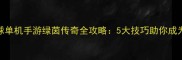 必玩足球单机手游绿茵传奇全攻略5大技巧助你成为球场王者