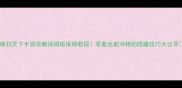 横扫天下手游攻略保姆级保姆教程零氪也能冲榜的隐藏技巧大公开