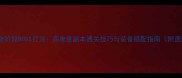 薄暮传说全阶段BOSS打法高难度副本通关技巧与装备搭配指南附速通视频