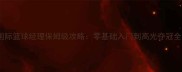 国际篮球经理保姆级攻略零基础入门到高光夺冠全