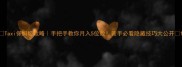 Taxi保姆级攻略手把手教你月入5位数新手必看隐藏技巧大公开