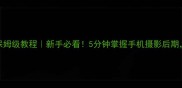 Snapseed修图保姆级教程新手必看5分钟掌握手机摄影后期附送20张模板